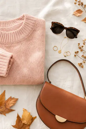 Autumn fashion flat lay