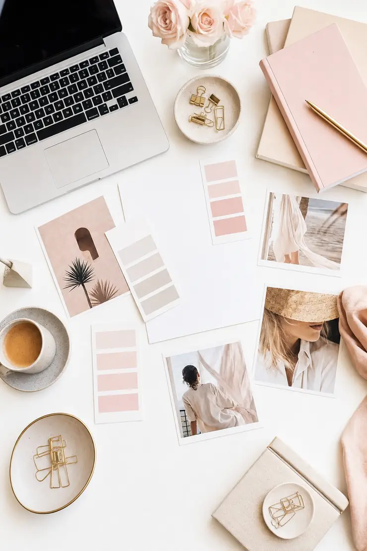 Creative agency moodboard flat lay